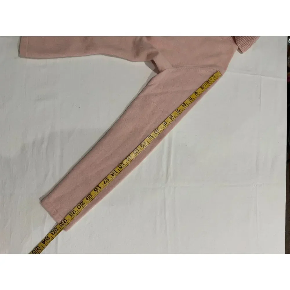 Vintage El Daws Pure Cashmere Turtleneck Womens Sz S w Ruffle Scarf 2 PC Pink